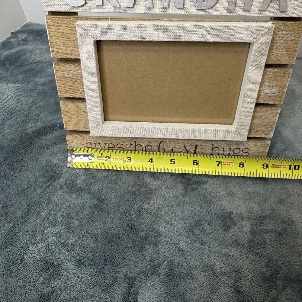 Rustic “Grandma Gives The Best Hugs” Wooden Picture Frame 4x6 Farmhouse